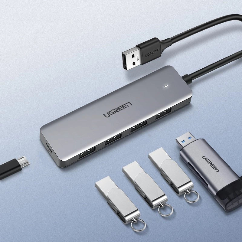 Ugreen rozdzielacz HUB USB - 4x USB 3.2 Gen 1 z portem zasilania USB-C