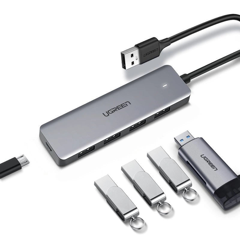 Ugreen rozdzielacz HUB USB - 4x USB 3.2 Gen 1 z portem zasilania USB-C