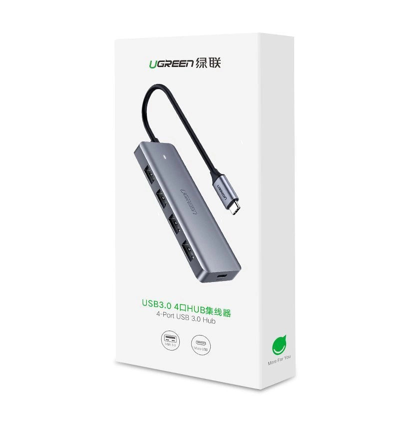 Ugreen rozdzielacz HUB USB Typ C - 4x USB 3.2 Gen 1 z portem zasilania