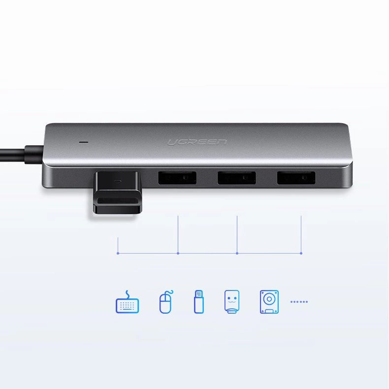 Ugreen rozdzielacz HUB USB Typ C - 4x USB 3.2 Gen 1 z portem zasilania