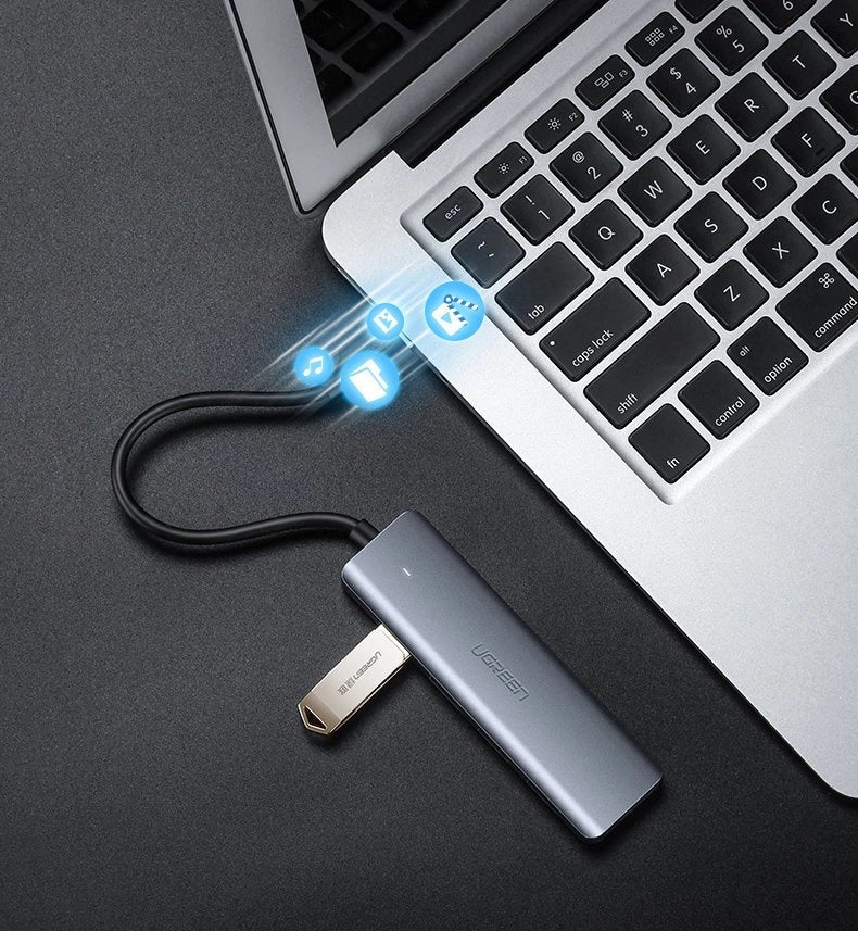 Ugreen rozdzielacz HUB USB Typ C - 4x USB 3.2 Gen 1 z portem zasilania