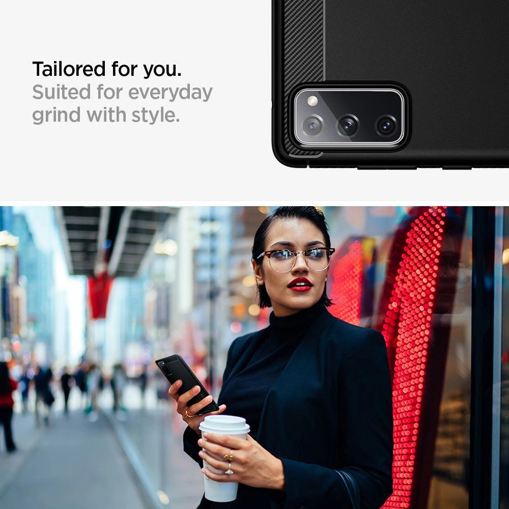 Etui Spigen Rugged Armor na Samsung Galaxy S20 FE - czarny mat – zdjęcie 11