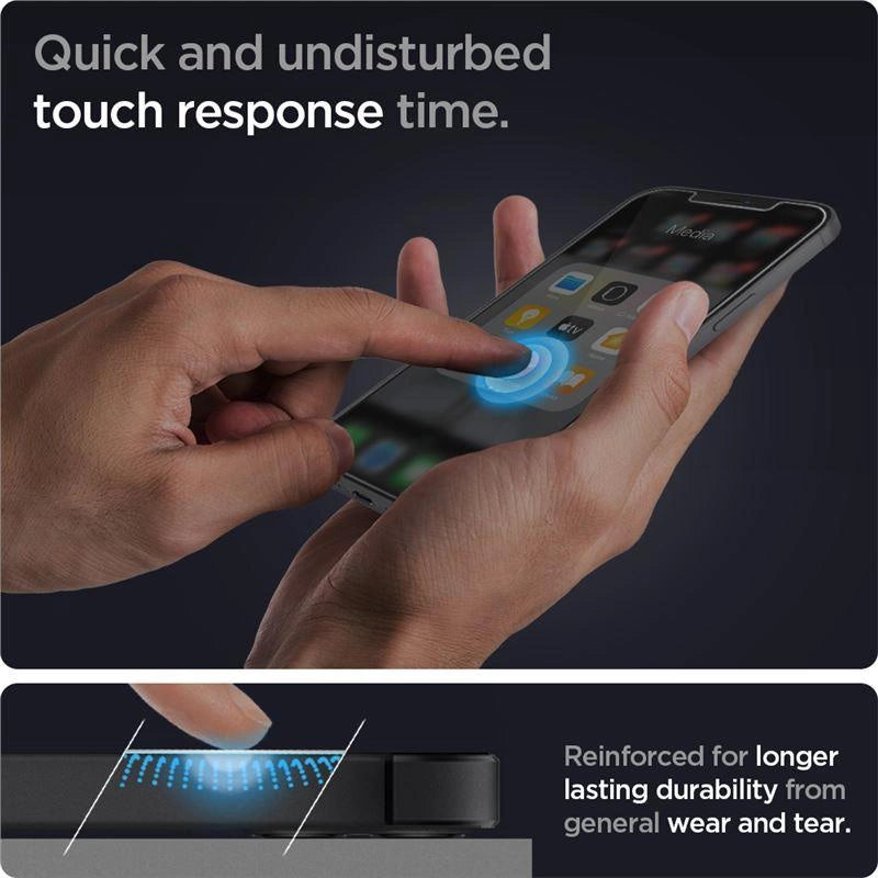 Szkło hartowane Spigen Glas.tR EZ Fit na iPhone 12 / iPhone 12 Pro - 2 szt. – zdjęcie 10
