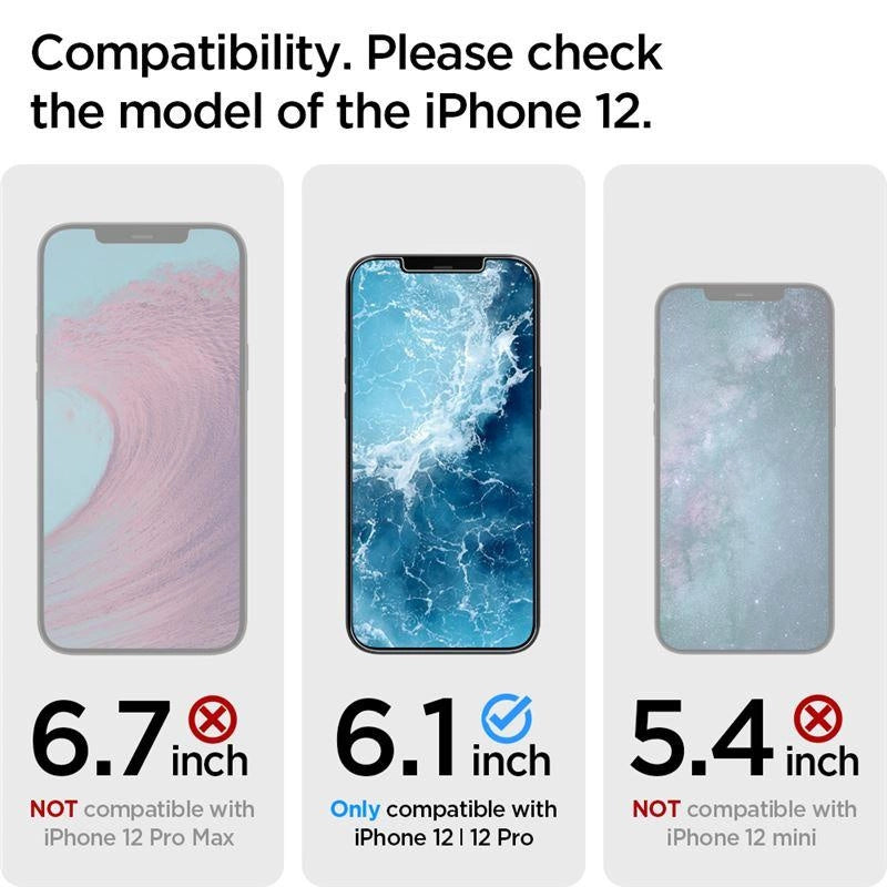 Szkło hartowane Spigen Glas.tR EZ Fit na iPhone 12 / iPhone 12 Pro - 2 szt. – zdjęcie 12