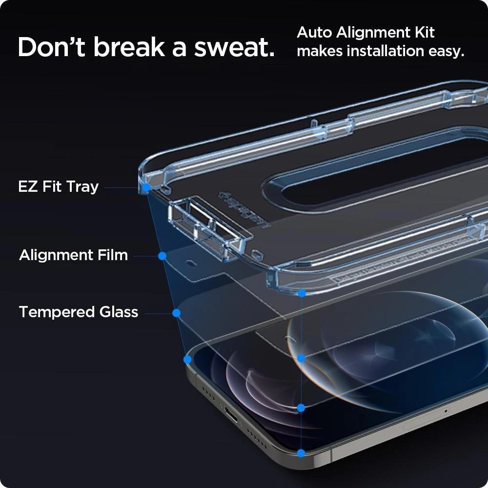 Szkło hartowane Spigen Glas.tR EZ Fit na iPhone 12 / iPhone 12 Pro - 2 szt. – zdjęcie 3