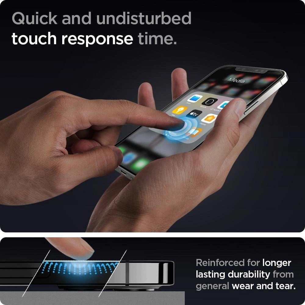 Szkło hartowane Spigen Glas.tR EZ Fit na iPhone 12 / iPhone 12 Pro - 2 szt. – zdjęcie 5