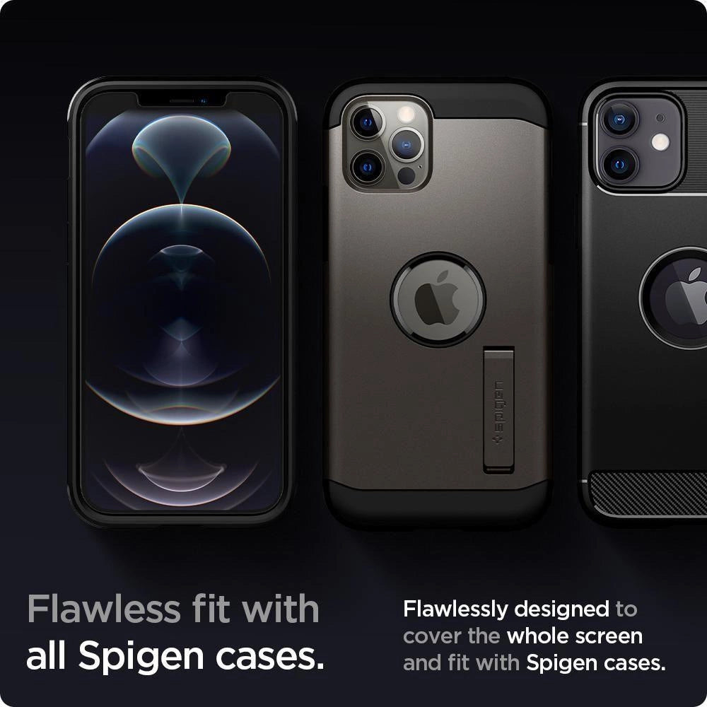 Szkło hartowane Spigen Glas.tR EZ Fit na iPhone 12 / iPhone 12 Pro - 2 szt. – zdjęcie 7