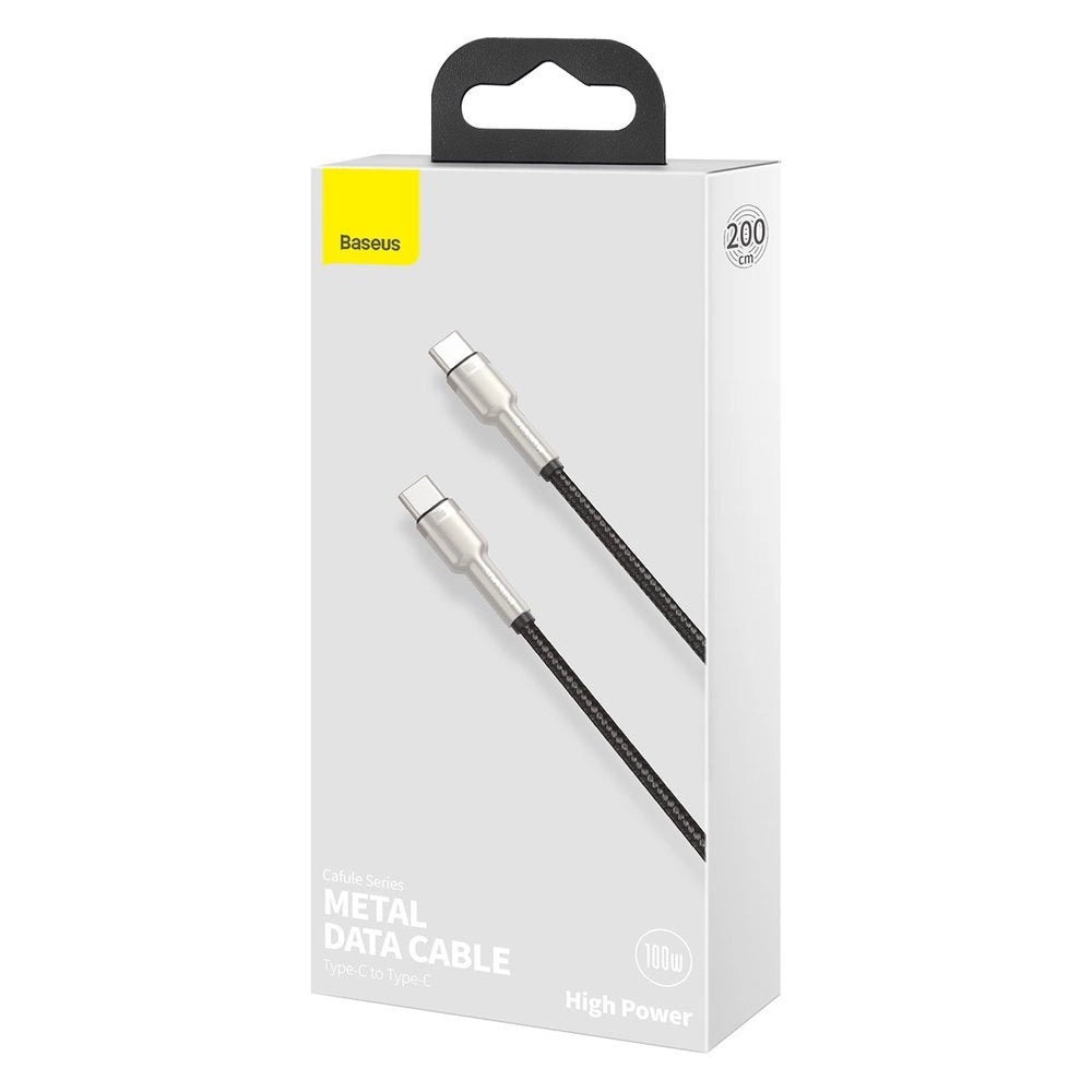Kabel Baseus Cafule Series Metal Data USB-C / USB-C PD QC SCP - czarny