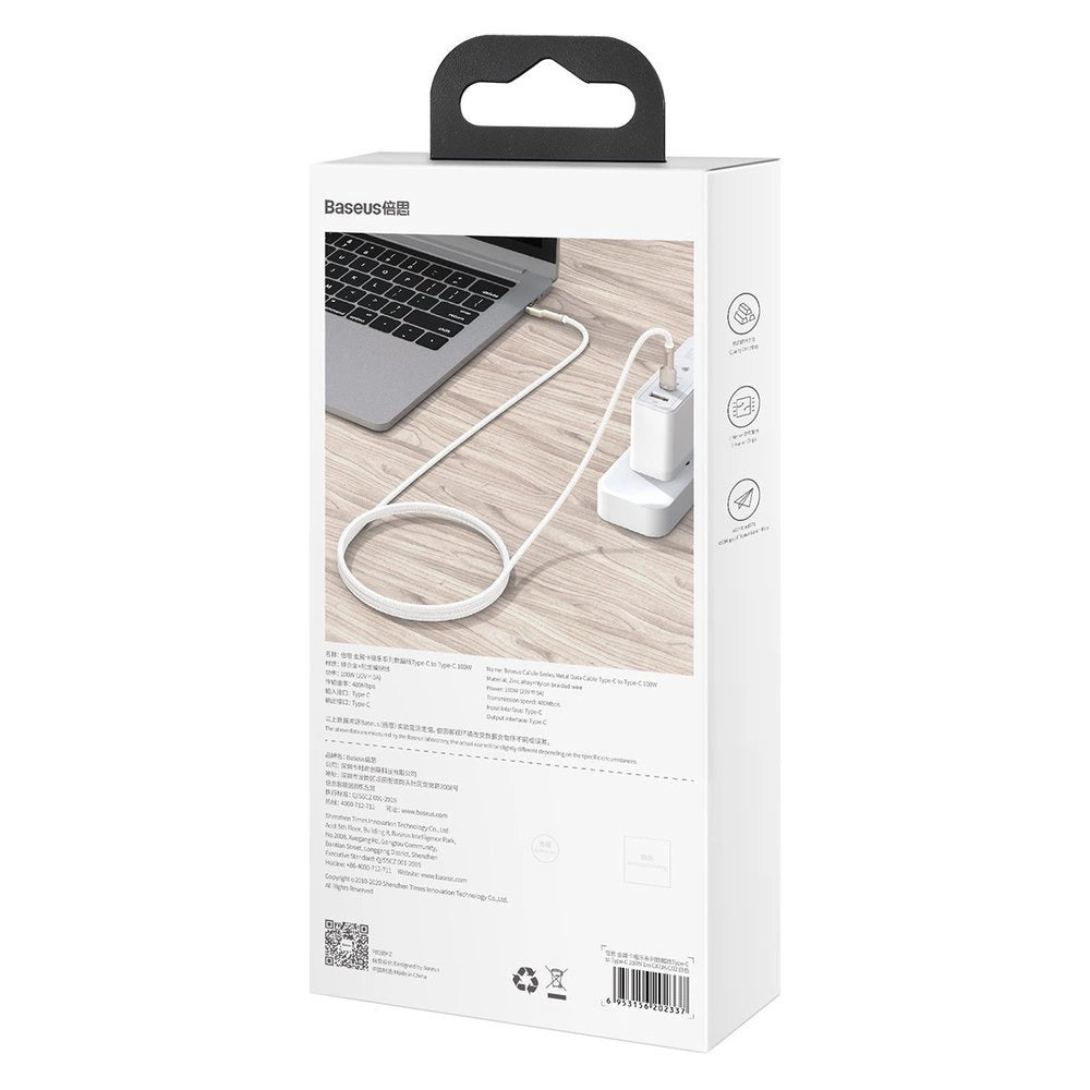 Kabel Baseus Cafule Series Metal Data USB-C / USB-C PD QC SCP - czarny