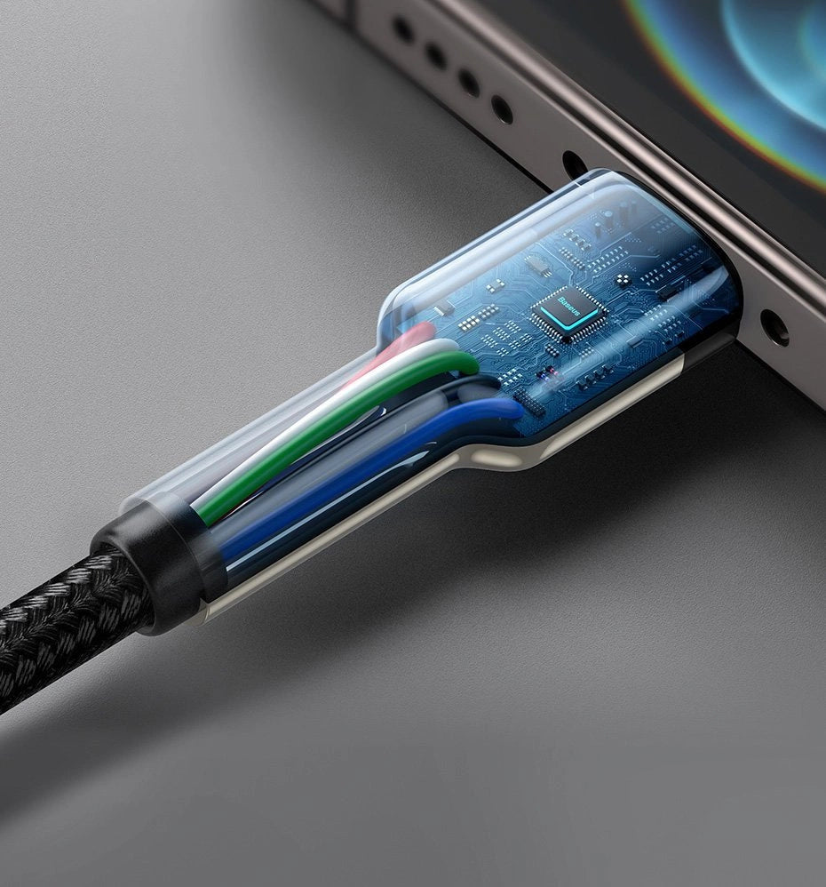 Kabel Baseus Cafule Series Metal Data USB-C / Lightning 20W PD 1 m - czarny – zdjęcie 15