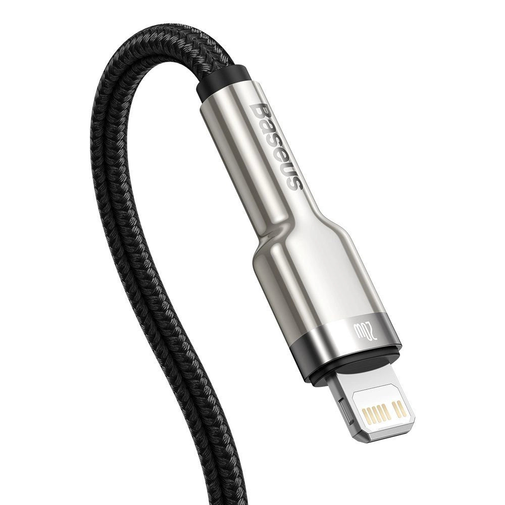 Kabel Baseus Cafule Series Metal Data USB-C / Lightning 20W PD 1 m - czarny – zdjęcie 4