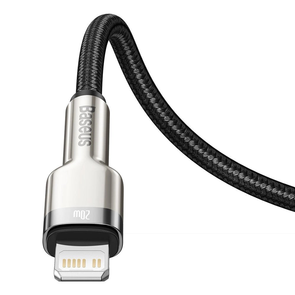 Kabel Baseus Cafule Series Metal Data USB-C / Lightning 20W PD 1 m - czarny – zdjęcie 7