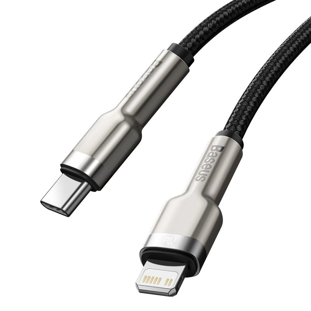 Kabel Baseus Cafule Series Metal Data USB-C / Lightning 20W PD 1 m - czarny – zdjęcie 8