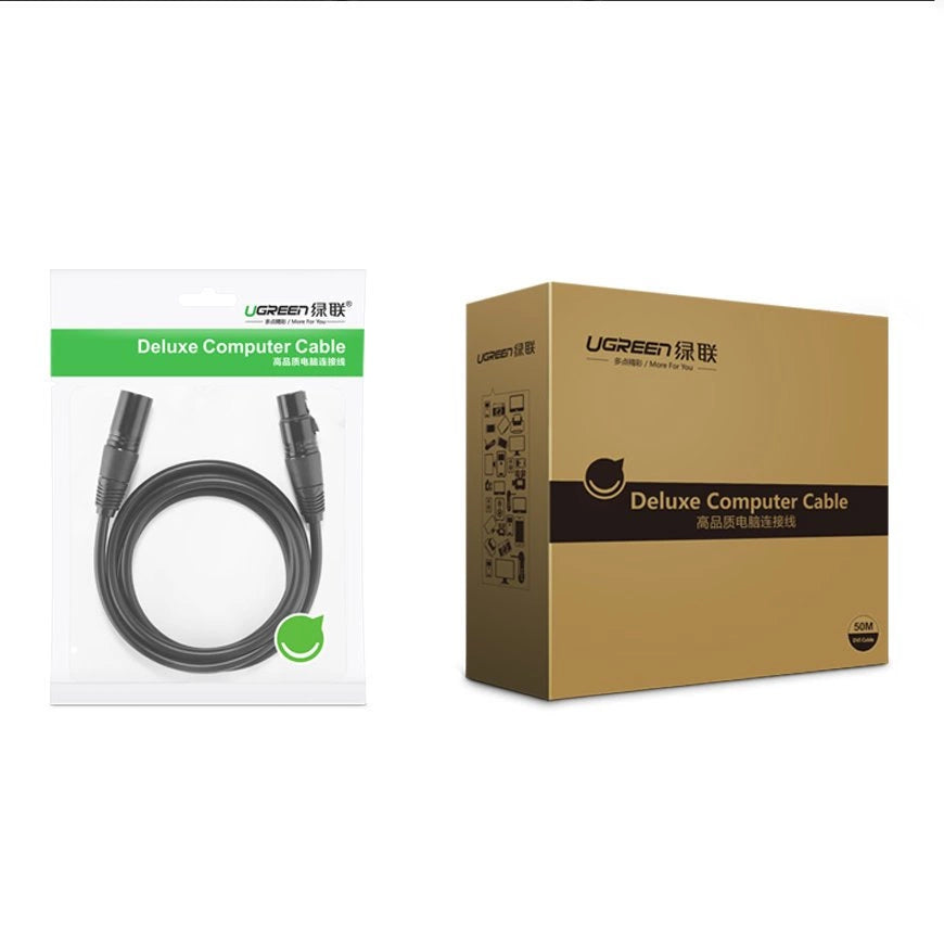 Kabel Ugreen AV130 66717 audio XLR do mikrofonu / wzmacniacza 2m - czarny