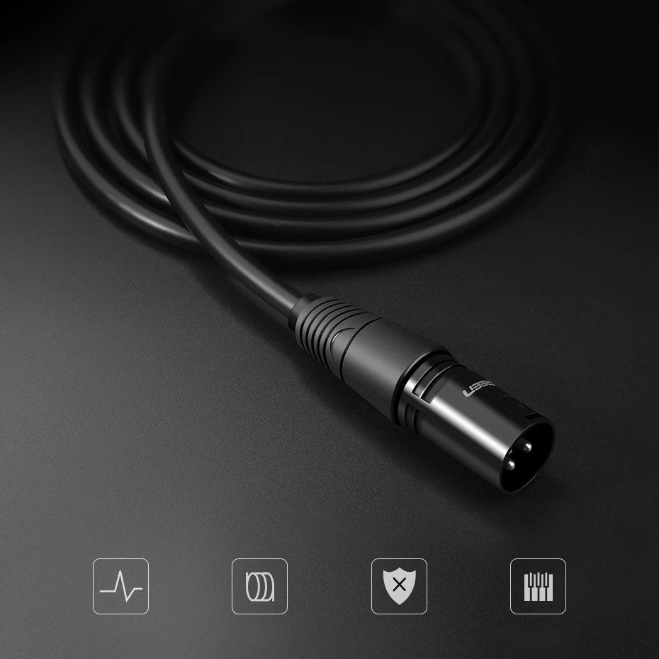 Kabel Ugreen AV130 66717 audio XLR do mikrofonu / wzmacniacza 2m - czarny