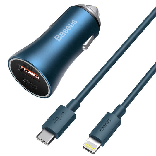 Baseus Golden Contactor Pro szybka ładowarka samochodowa USB Typ C / USB