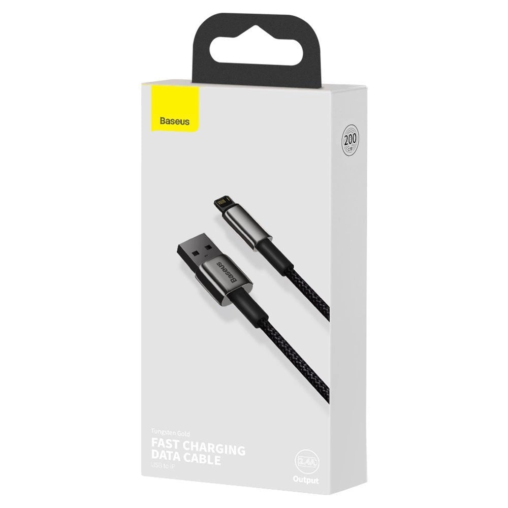 Baseus Tungsten kabel USB - Lightning 2,4 A 2 m czarny (CALWJ-A01) – zdjęcie 5