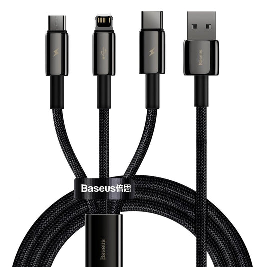 Baseus Tungsten 3w1 kabel USB - USB Typ C / Lightning / micro USB 3,5 A