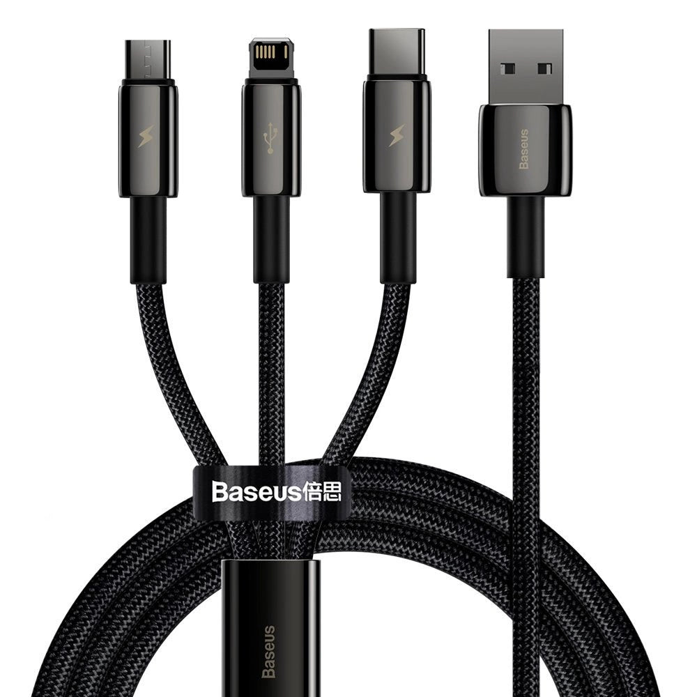 Baseus Tungsten 3w1 kabel USB - USB Typ C / Lightning / micro USB 3,5 A