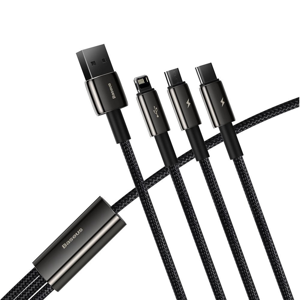 Baseus Tungsten 3w1 kabel USB - USB Typ C / Lightning / micro USB 3,5 A