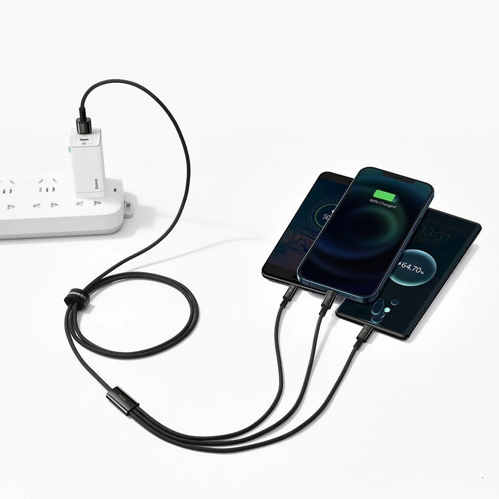 Baseus Tungsten 3w1 kabel USB - USB Typ C / Lightning / micro USB 3,5 A
