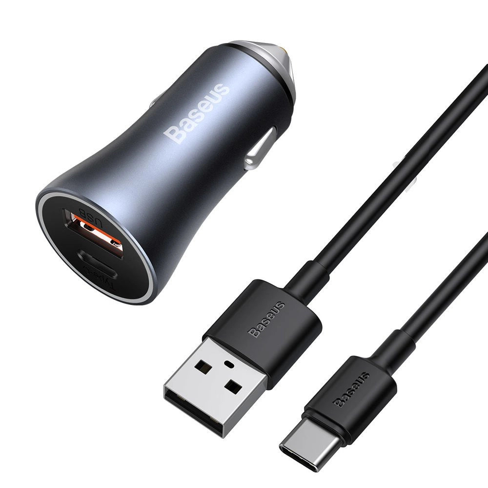 Ładowarka Baseus Golden Contactor Pro do samochodu USB-C - szara