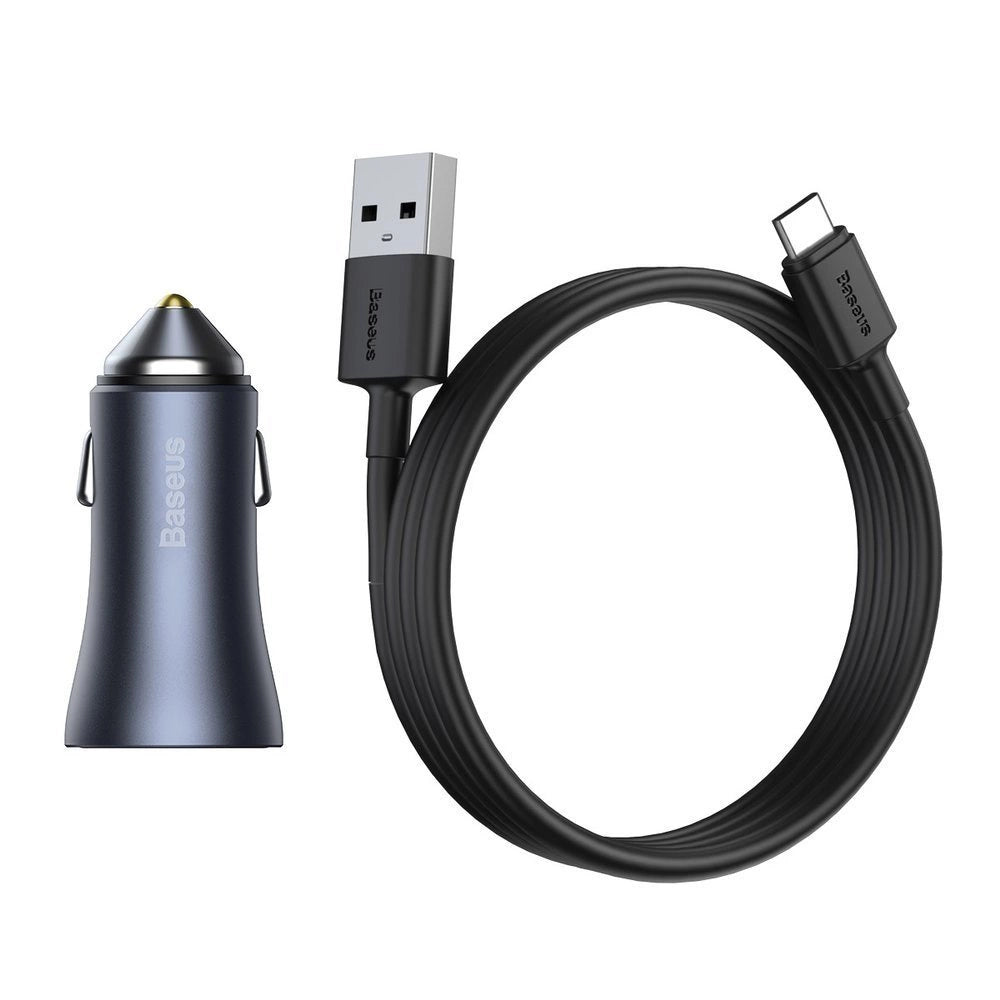 Ładowarka Baseus Golden Contactor Pro do samochodu USB-C - szara