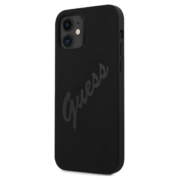 Etui Guess Script Vintage na iPhone 12 mini - czarne – zdjęcie 2