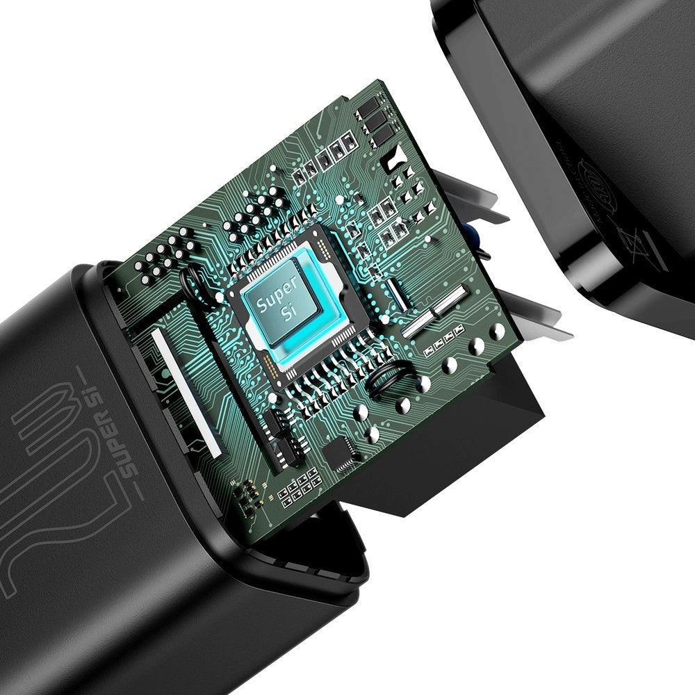 Baseus Si 1C szybka ładowarka USB Typ C 20 W Power Delivery czarny – zdjęcie 8