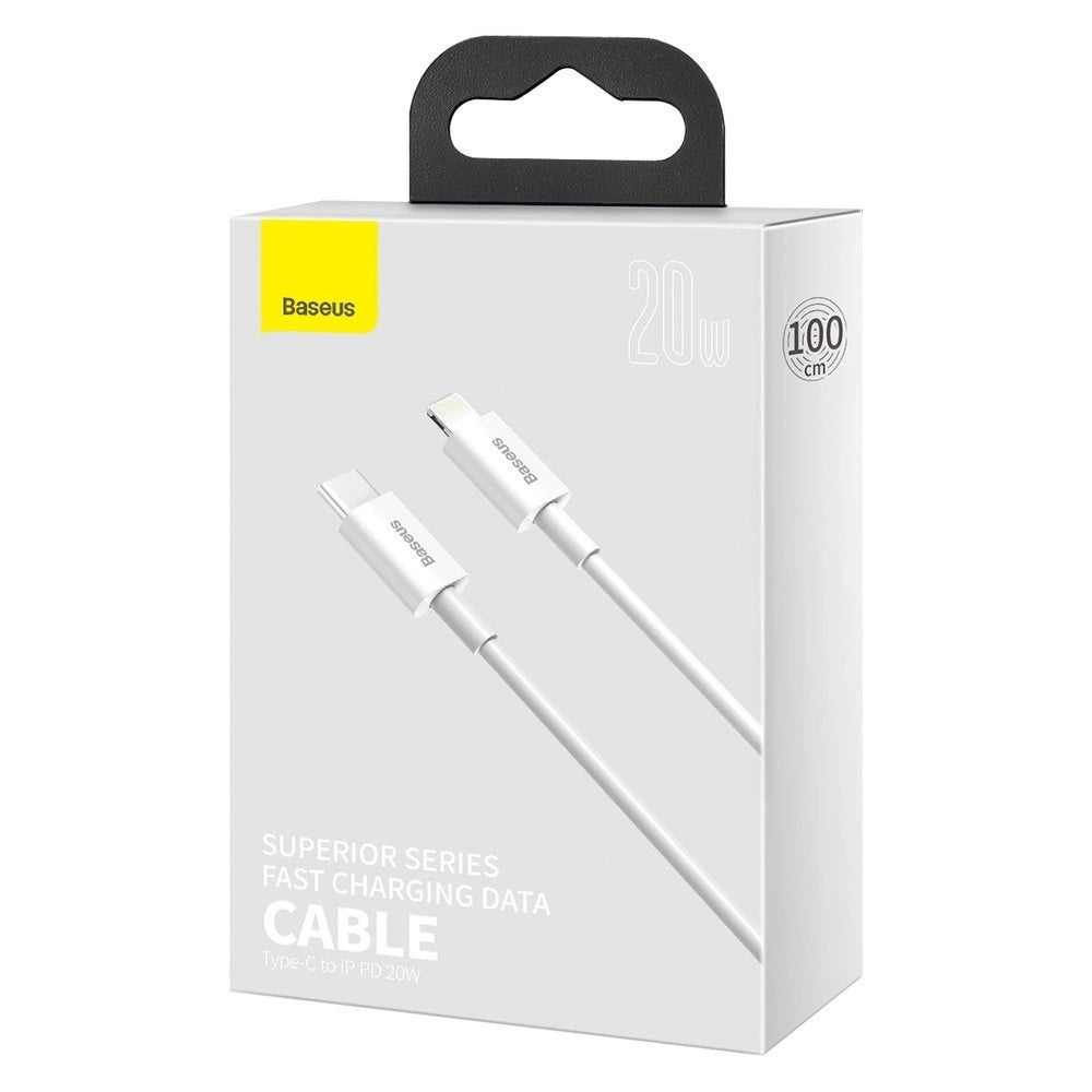 Kabel Baseus Superior Series USB-C / Lightning PD 20W 1 m - biały – zdjęcie 5