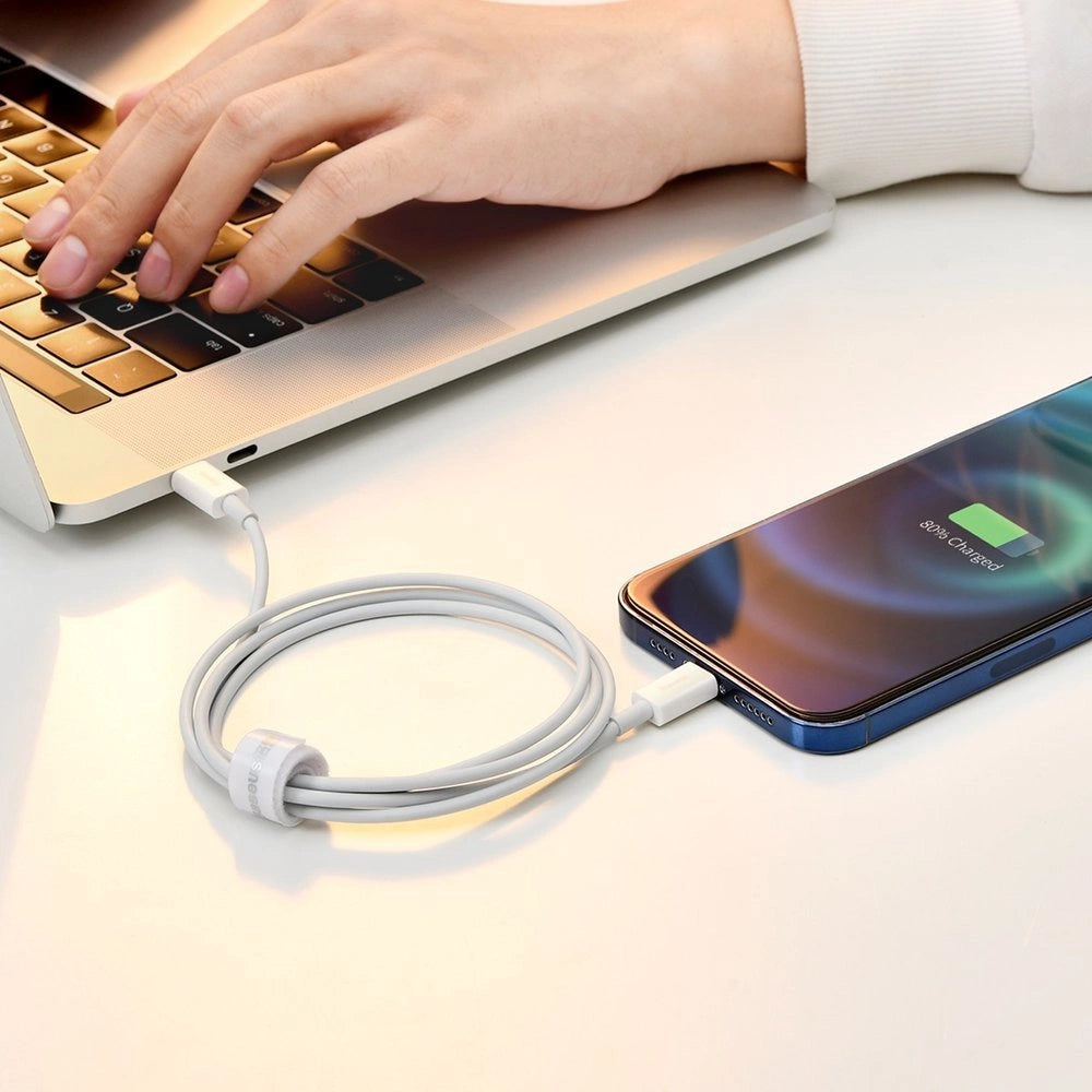 Kabel Baseus Superior Series USB-C / Lightning PD 20W 1 m - biały – zdjęcie 10