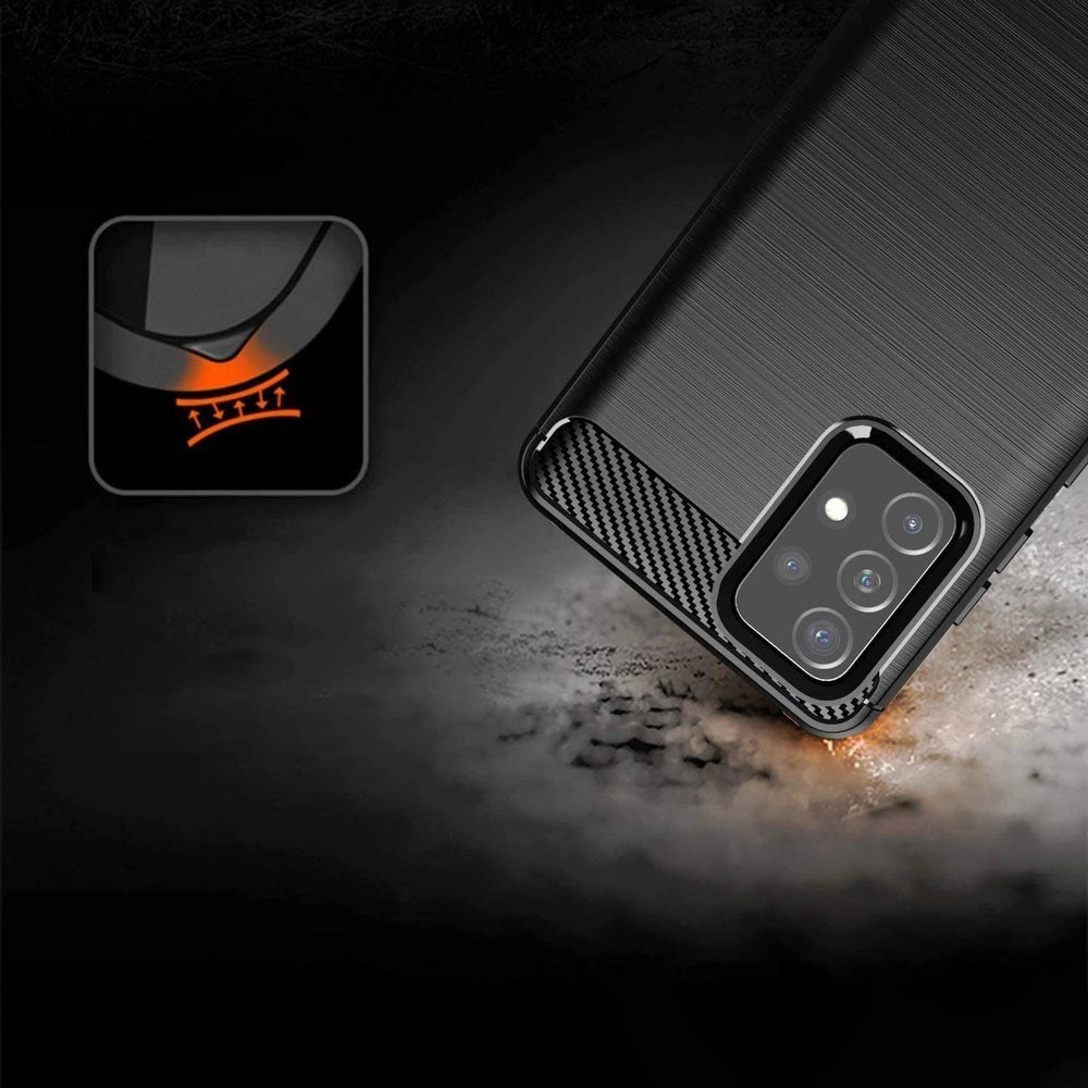 Carbon Case elastyczne etui pokrowiec Samsung Galaxy A72 4G czarny – zdjęcie 2