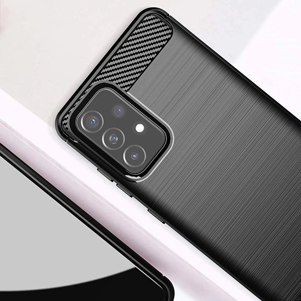 Carbon Case elastyczne etui pokrowiec Samsung Galaxy A72 4G czarny – zdjęcie 3