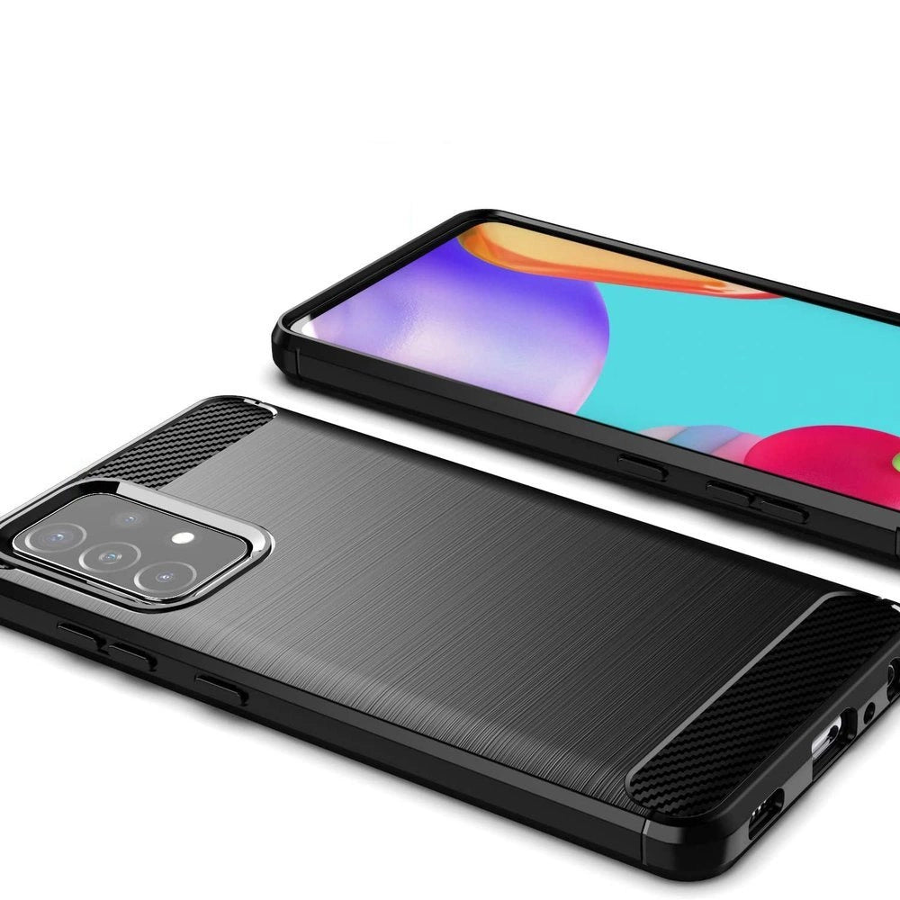 Carbon Case elastyczne etui pokrowiec Samsung Galaxy A72 4G czarny – zdjęcie 4