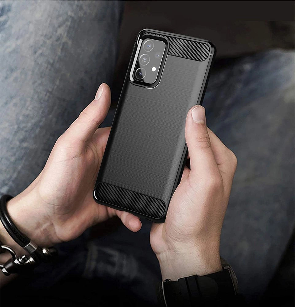 Carbon Case elastyczne etui pokrowiec Samsung Galaxy A72 4G czarny – zdjęcie 5