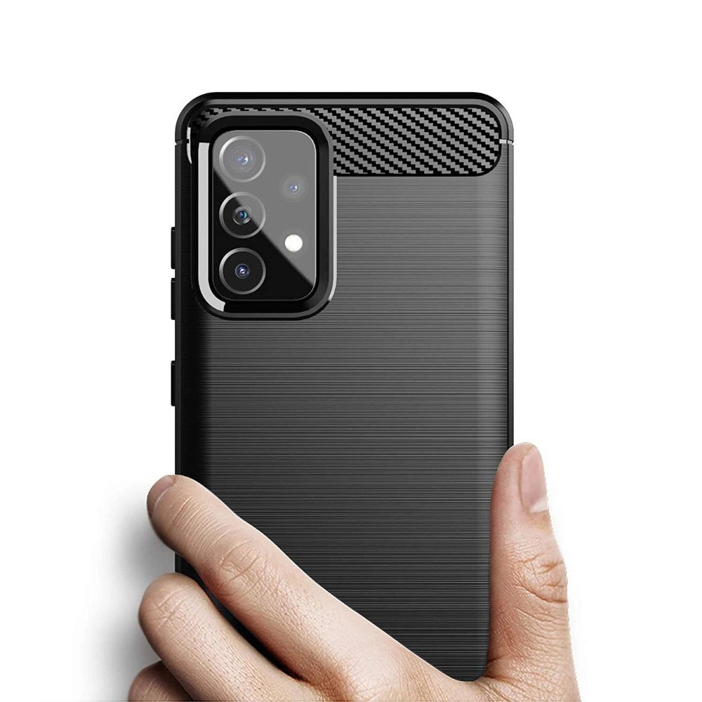 Carbon Case elastyczne etui pokrowiec Samsung Galaxy A72 4G czarny – zdjęcie 6