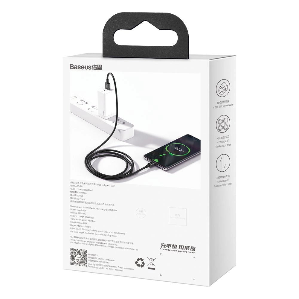 Baseus Superior kabel USB - USB Typ C 66 W (11 V / 6 A) Huawei SuperCharge – zdjęcie 6
