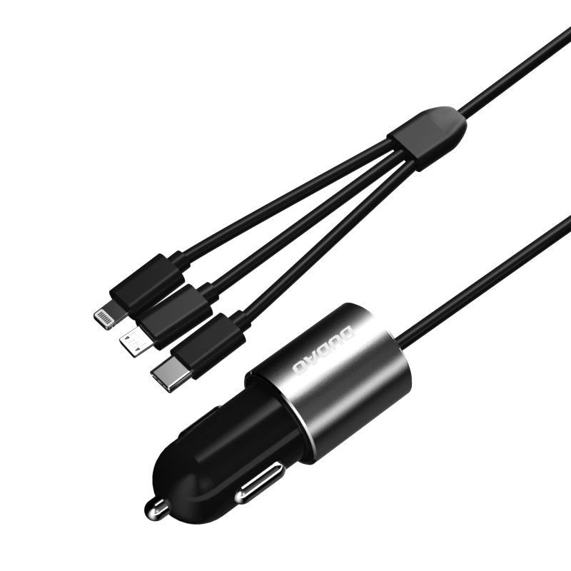 Dudao 3w1 ładowarka samochodowa USB 3,4 A wbudowany kabel Lightning / USB – zdjęcie 8