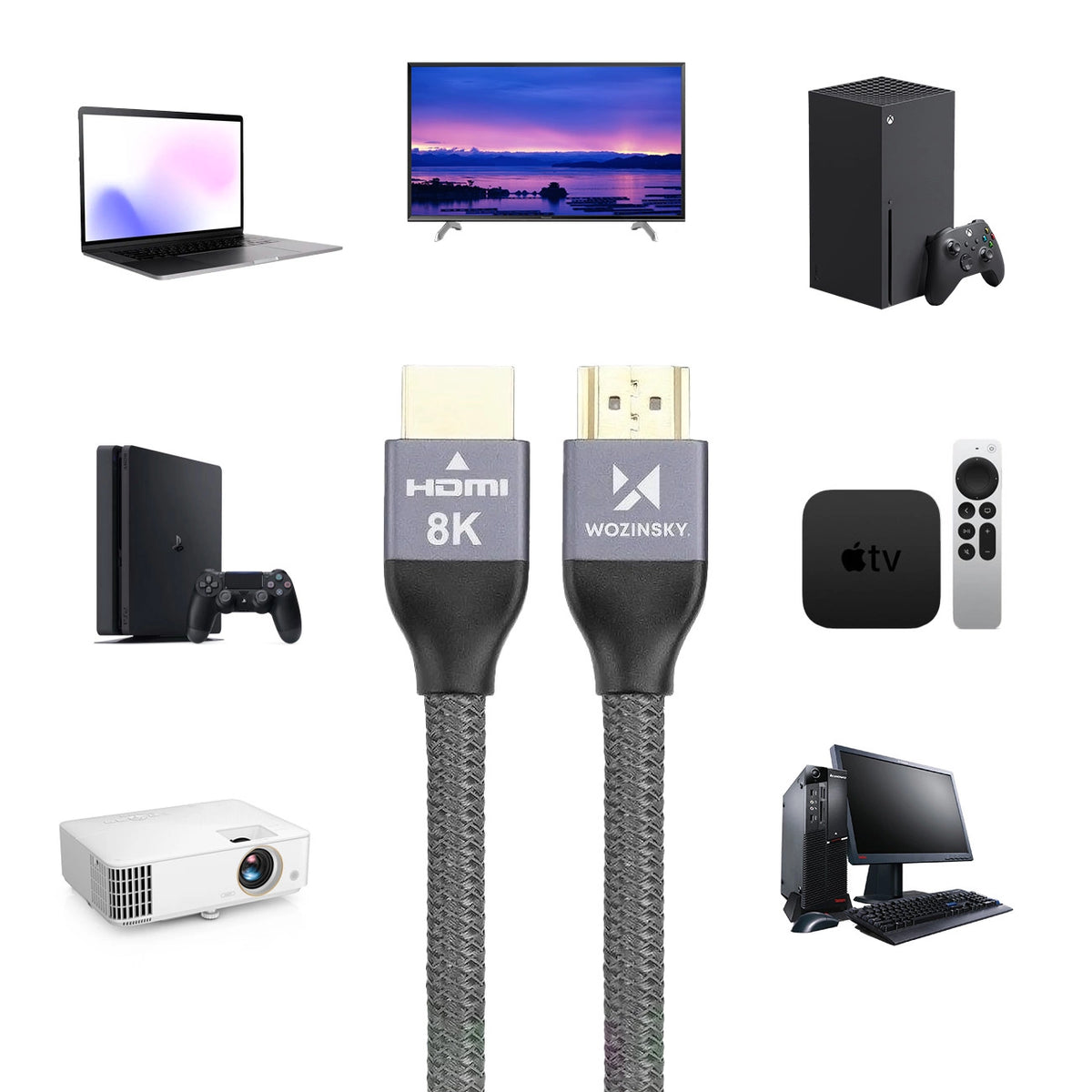 Wozinsky kabel HDMI 2.1 8K 60 Hz 48 Gbps / 4K 120 Hz / 2K 144 Hz 2 m