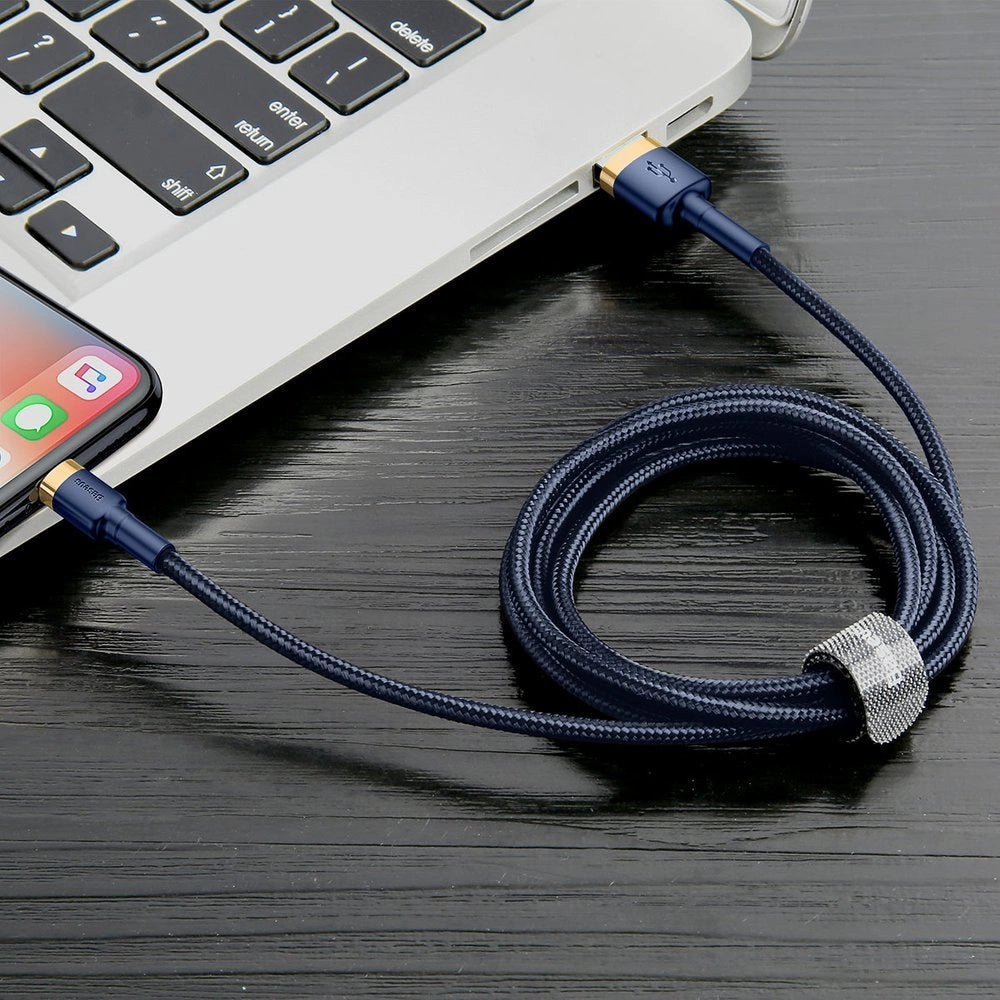 Kabel Baseus Cafule USB-A / Lightning 1.5A QC 3.0 2 m - niebiesko-złoty – zdjęcie 8
