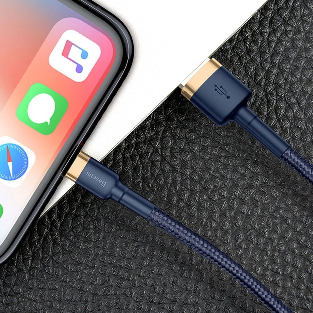 Kabel Baseus Cafule USB-A / Lightning 1.5A QC 3.0 2 m - niebiesko-złoty – zdjęcie 9