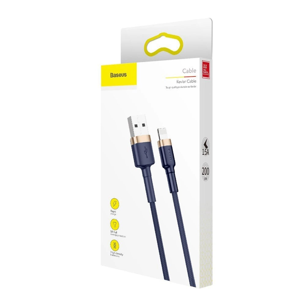 Kabel Baseus Cafule USB-A / Lightning 1.5A QC 3.0 2 m - niebiesko-złoty – zdjęcie 6