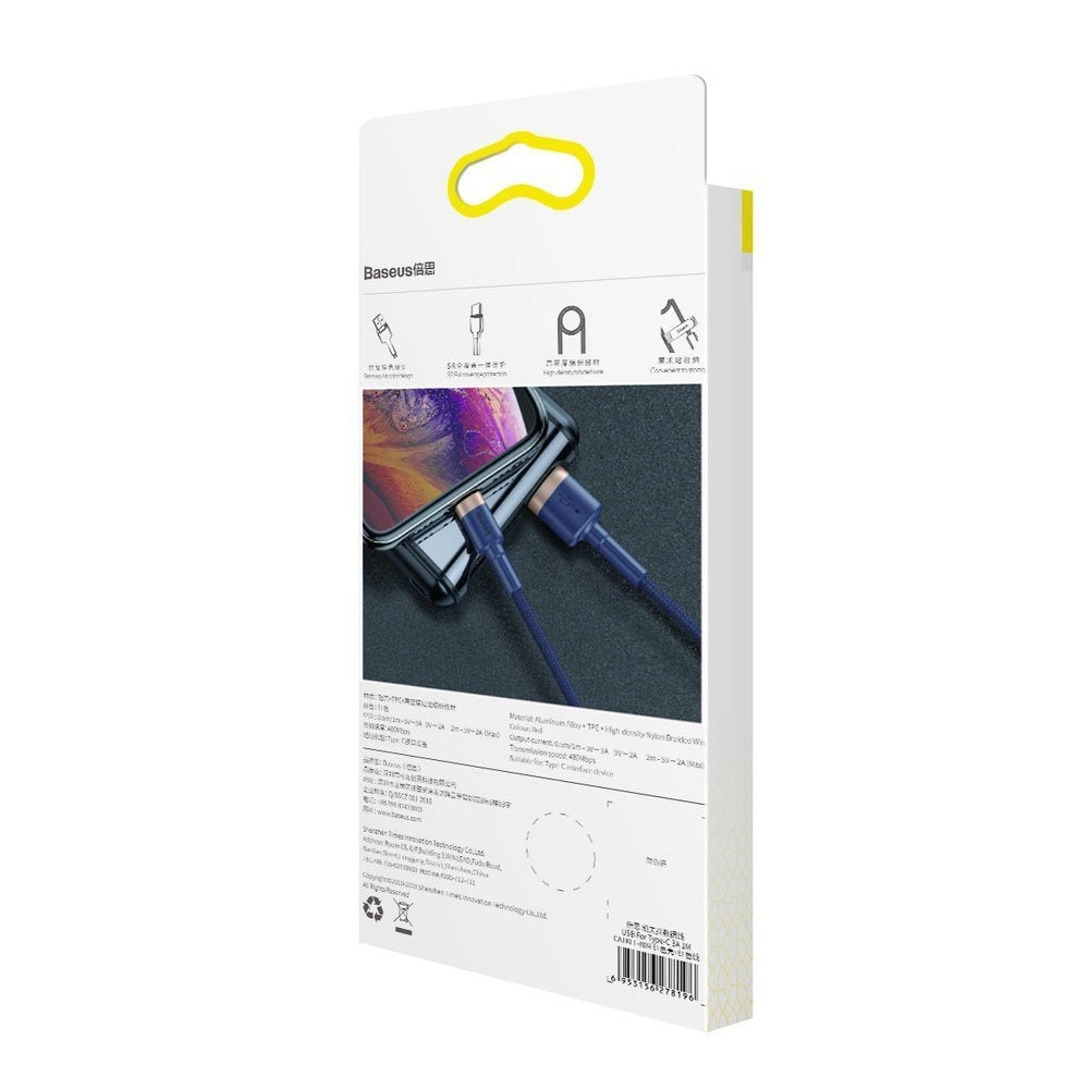 Kabel Baseus Cafule USB-A / Lightning 1.5A QC 3.0 2 m - niebiesko-złoty – zdjęcie 7