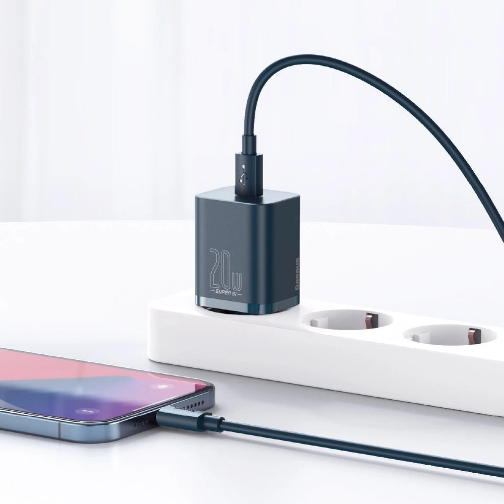 Baseus Si 1C szybka ładowarka USB Typ C 20 W Power Delivery niebieski