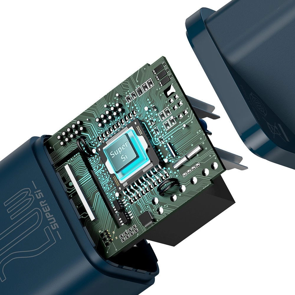 Baseus Si 1C szybka ładowarka USB Typ C 20 W Power Delivery niebieski