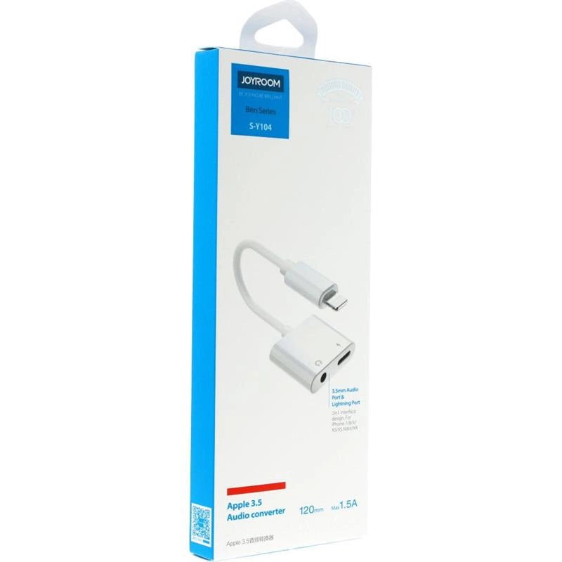 Adapter Joyroom S-Y104 słuchawkowy Lightning - Lightning / mini - biały – zdjęcie 5