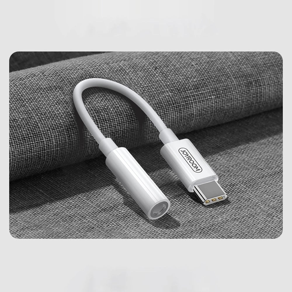 Adapter Joyroom SH-C1 słuchawkowy mini jack 3,5 mm (żeński) - biały – zdjęcie 2