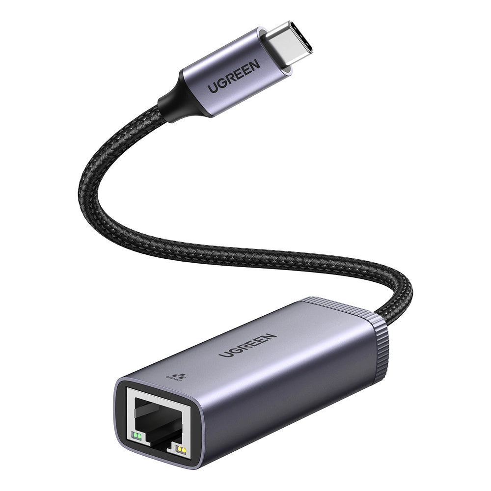 Ugreen zewnętrzna karta sieciowa USB Typ C - RJ45 1Gbps (1000Mbps) szary