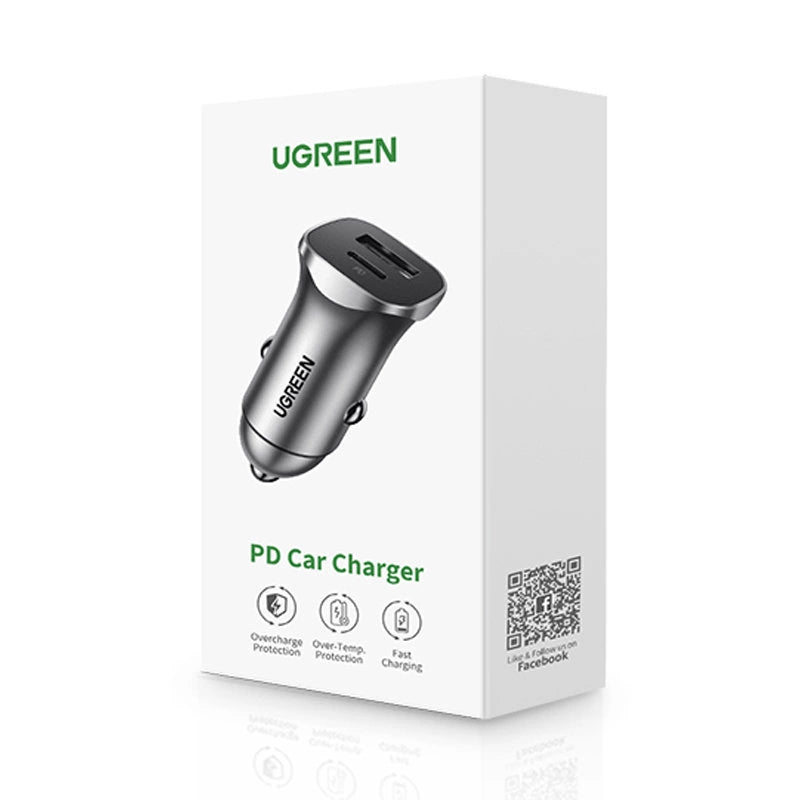 Ugreen ładowarka samochodowa USB Typ C / USB 24W Power Delivery Quick