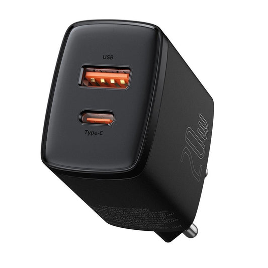 Baseus Compact szybka ładowarka sieciowa USB / USB Typ C 20W 3A Power